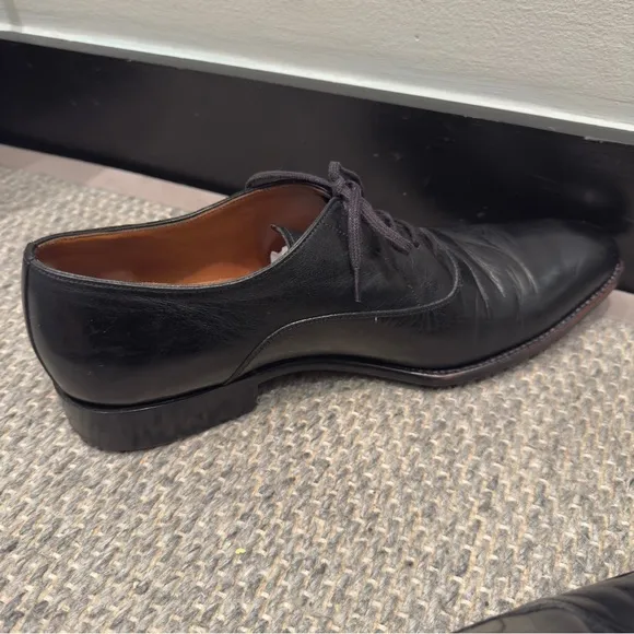 Kent Wang - Classic Black Leather Men's Dress Shoes Size 9.5