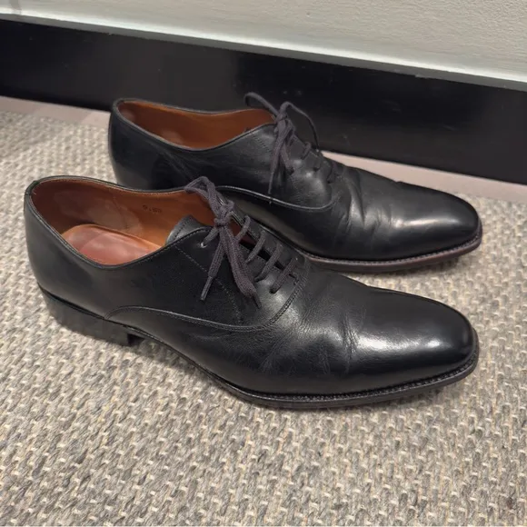 Kent Wang - Classic Black Leather Men's Dress Shoes Size 9.5