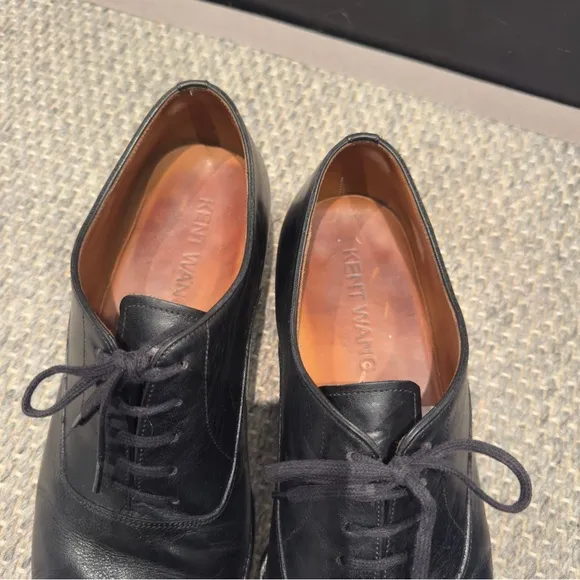 Kent Wang - Classic Black Leather Men's Dress Shoes Size 9.5