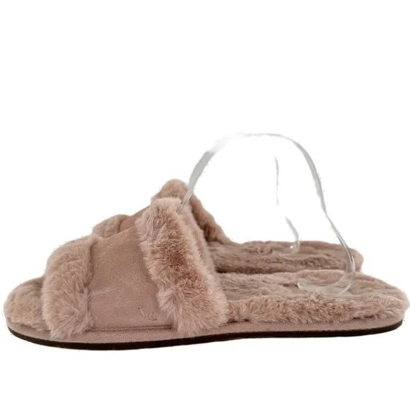 Koolaburra by Ugg womens sandals size 11 42 pink suede fluffy slides slippers