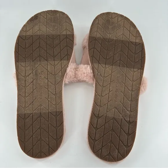 Koolaburra by Ugg womens sandals size 11 42 pink suede fluffy slides slippers