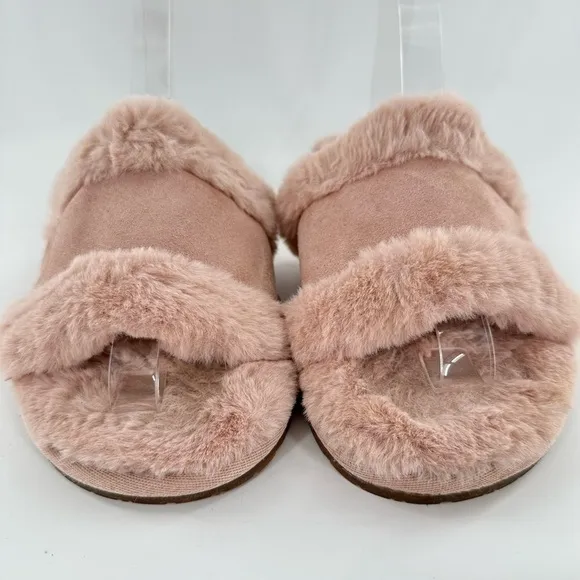 Koolaburra by Ugg womens sandals size 11 42 pink suede fluffy slides slippers