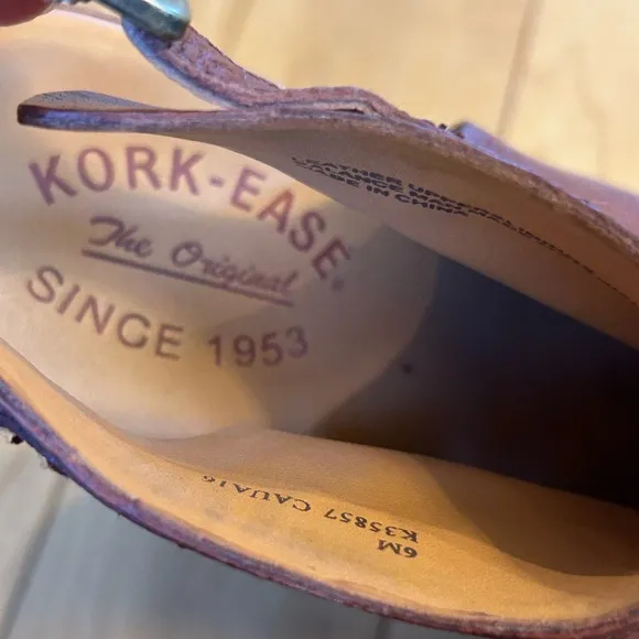 Kork-Ease Women's Brown Leather Wedge  Open Toe Sandals