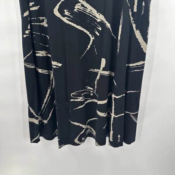 Kozan Dress Womens XL Black Slinky Art A-Line Modern Casual Travel
