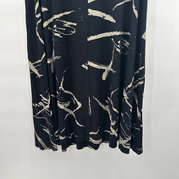 Kozan Dress Womens XL Black Slinky Art A-Line Modern Casual Travel