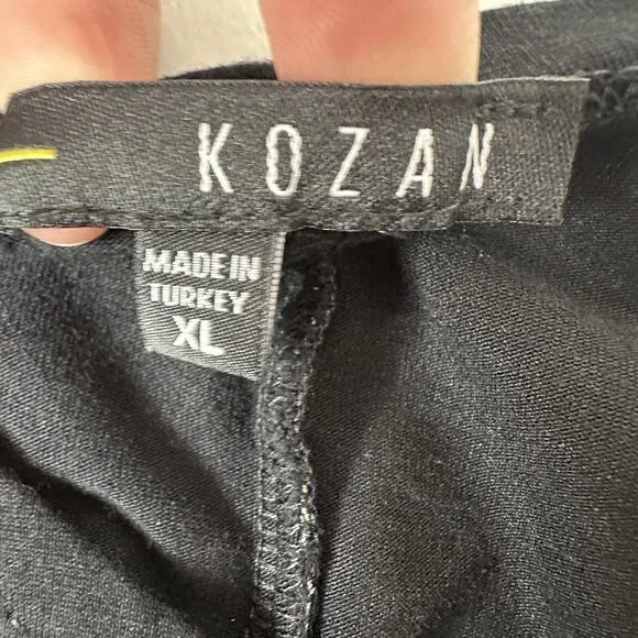 Kozan Dress Womens XL Black Slinky Art A-Line Modern Casual Travel