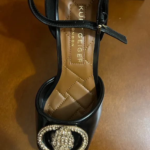 Kurt Geiger Black Platform Peep-Toe Sandals
