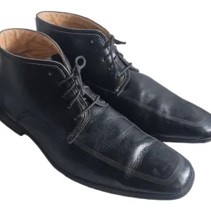La Milano Boots Mens Size 14 Black Italian Leather Classic Lace Up Ankle Boots