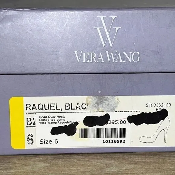 Ladies Vera Wang Raquel Hidden Platform Pumps Black Size 6 Leather Heels Shoes