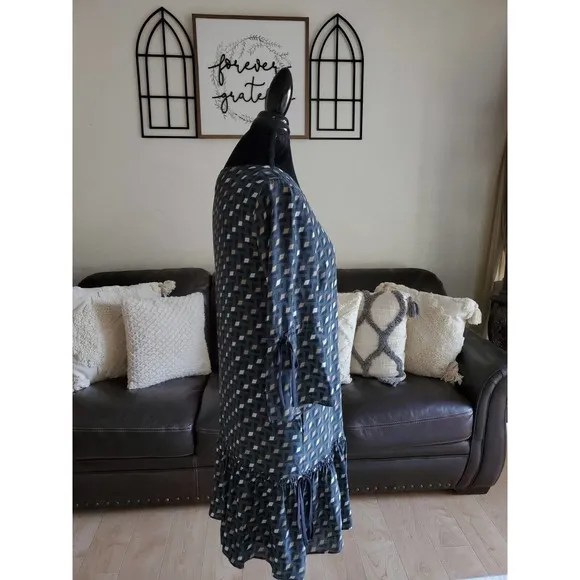 Lafayette 148 New York Anagrace Geometric Print Silk Dress Size S Classic