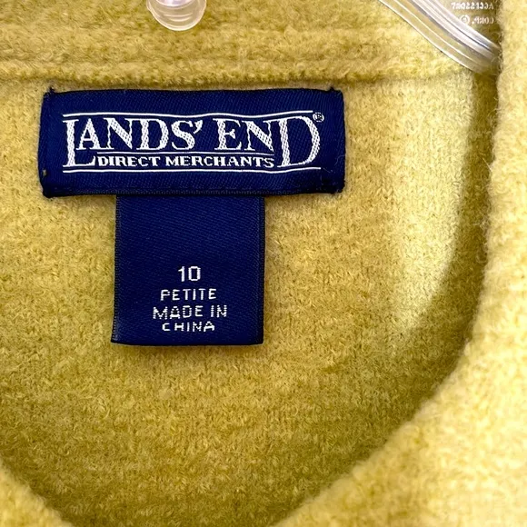 Lands’ End Green Wool Jacket With Pockets Size 10 Petite