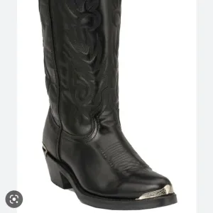 Laredo Men's Black with Silver Toe Classic Cowboy Boots| Western, Festival
