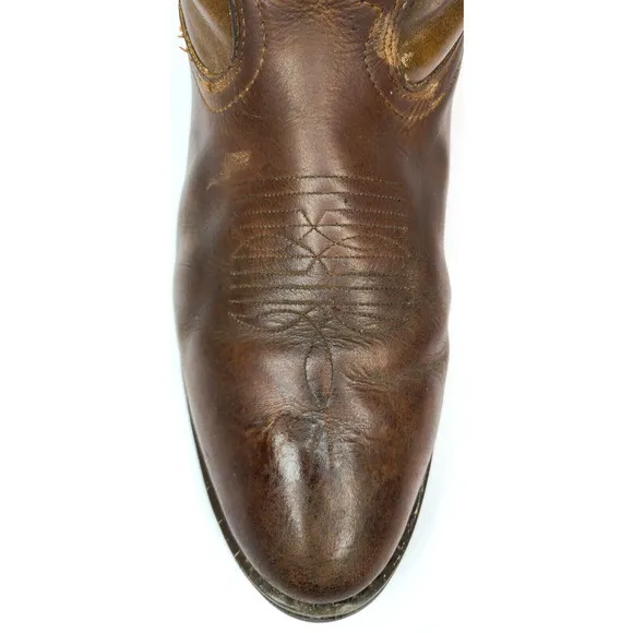 Laredo Paris Brown Leather Embroidery Pull On Western Boots Men's 10.5D 4242