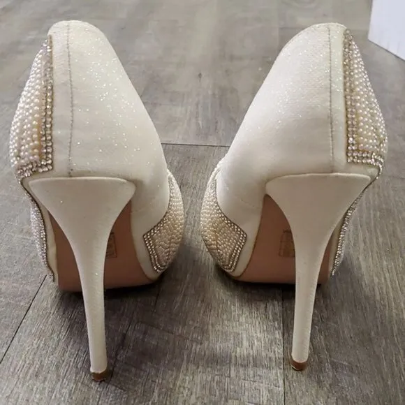 Lauren Lorraine Stiletto Heels Pumps Platform Shoes Bejeweled Women's WOMAN'S 6½