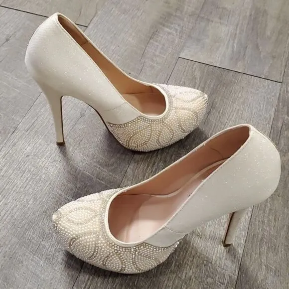Lauren Lorraine Stiletto Heels Pumps Platform Shoes Bejeweled Women's WOMAN'S 6½