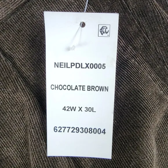Lauren Ralph Lauren $95 Classic Fit Corduroy Pleated Dress Pants 42X30 Chocolate