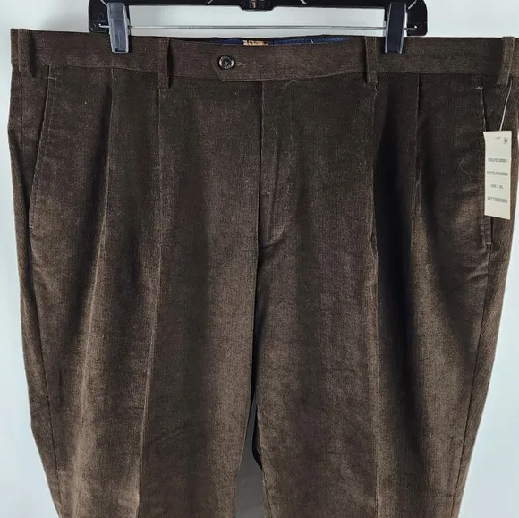 Lauren Ralph Lauren $95 Classic Fit Corduroy Pleated Dress Pants 42X30 Chocolate