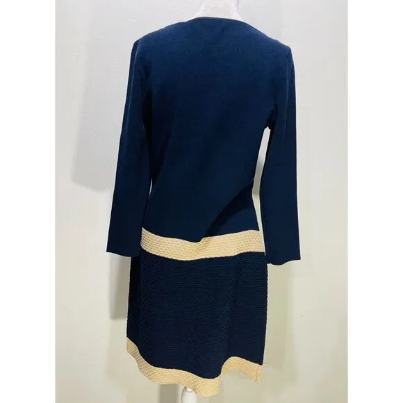Lauren Ralph Lauren classic Knitted dress VTG equestrian timeless blue women M
