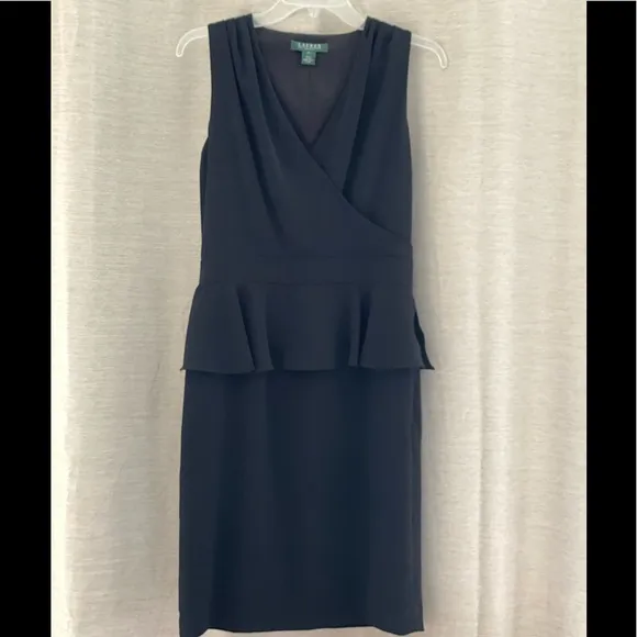 LAUREN Ralph Lauren Little Black Dress (LBD) Classic Peplum Dress