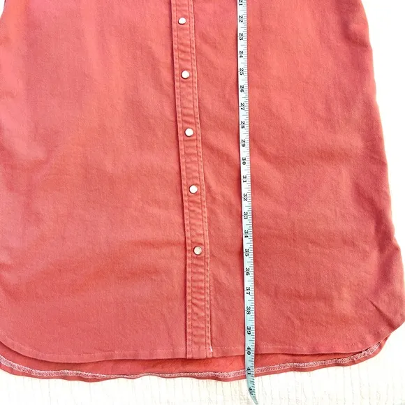 LEE Vintage Modern Western Pearl Snap Denim Jean Dress Jacket Size Medium