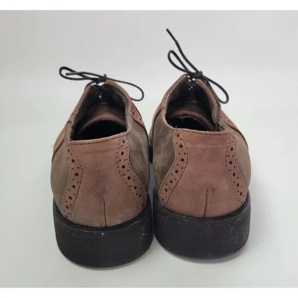 LeHigh Mens Brown Suede Safety Steel Toe Saddle Shoes 8.5 M