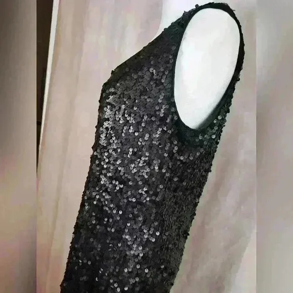 LELA ROSE FOR HSN Classic Black Sequin Evening Cocktail Womens Dress Size 10