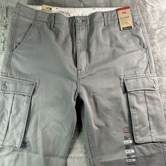 Levi's Men's Tapered Leg ACE Cargos Gray Pants Size‎ 38x30