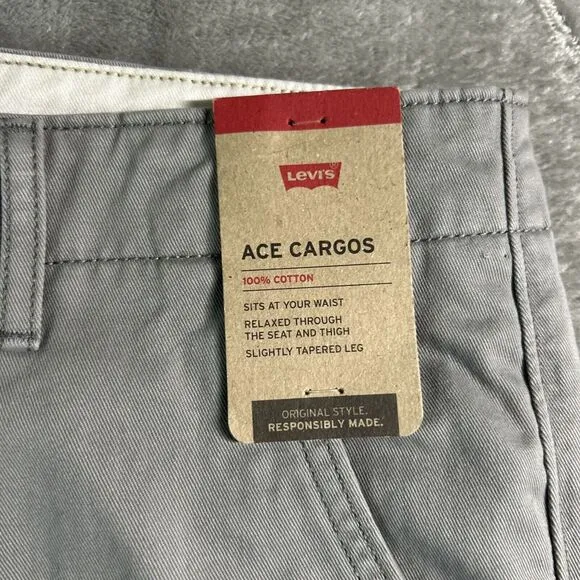 Levi's Men's Tapered Leg ACE Cargos Gray Pants Size‎ 38x30