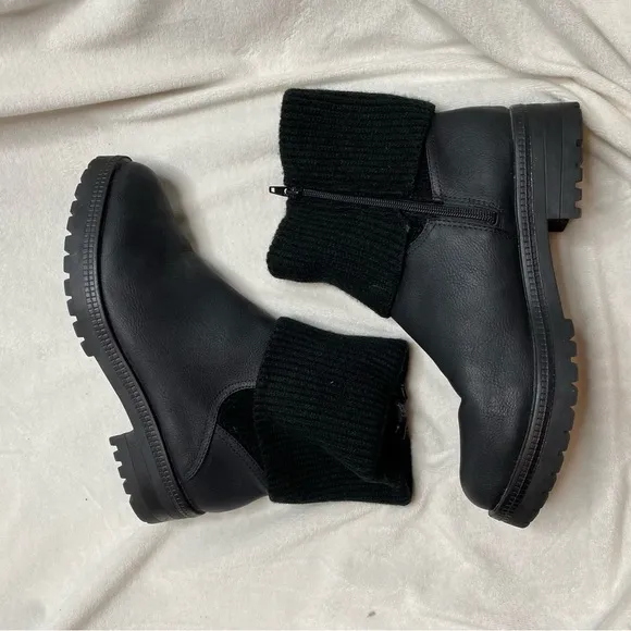 Life Stride Women's Simone Black Leather Almond Toe Booties
