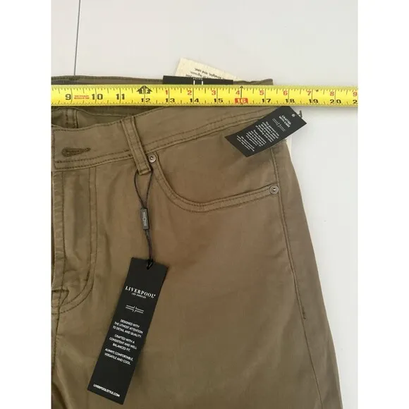Liverpool Jeans Men 34x34 Green Kingston Modern Straight Pants Soft Relaxed NWT
