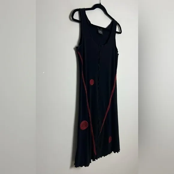 Living Out Loud With MIA Black Artsy Lagenlook Modern Sleeveless Dress Sz S