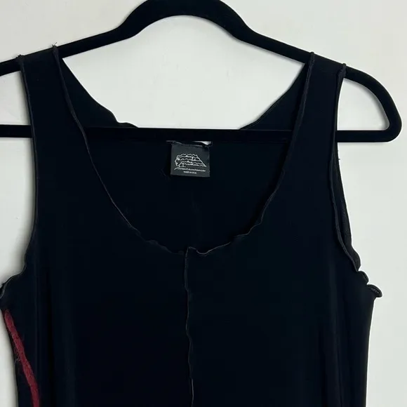 Living Out Loud With MIA Black Artsy Lagenlook Modern Sleeveless Dress Sz S