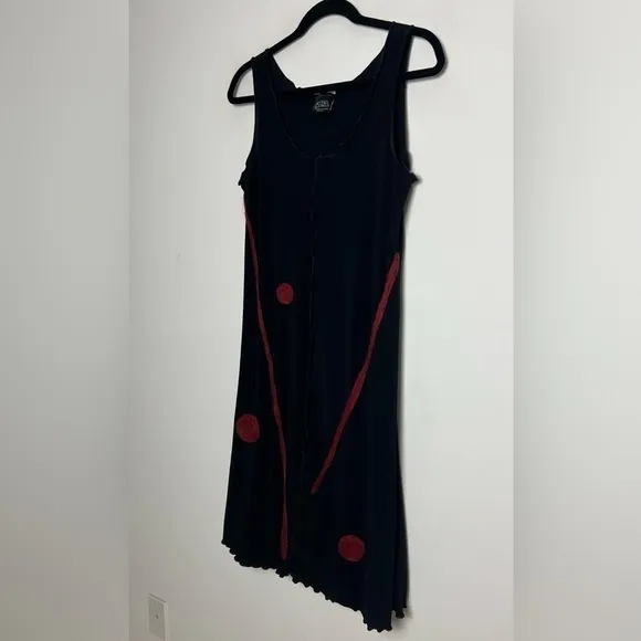 Living Out Loud With MIA Black Artsy Lagenlook Modern Sleeveless Dress Sz S