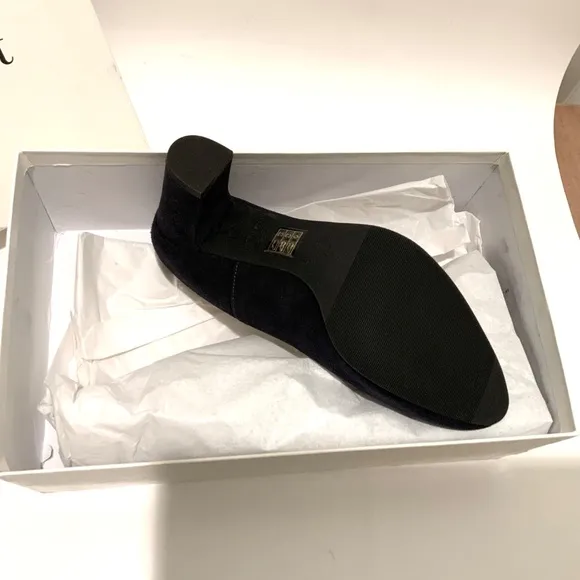 LK Bennet Black Suede Leather Block Heel Almond toe Shoes Classic Pumps 36.5