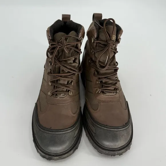 LL Bean Brown Lace Up Hiking Trail Boots Shoes Men's Size 12 Wide Leather
