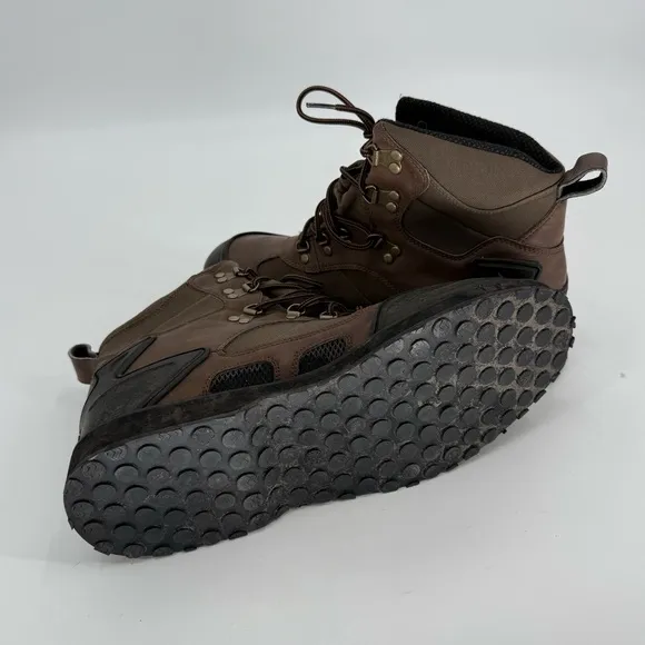 LL Bean Brown Lace Up Hiking Trail Boots Shoes Men's Size 12 Wide Leather