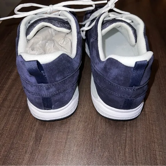 L.L. Bean Men's Comfort Fitness Walking Shoes Suede Mesh Navy Blue Size 10W EUC