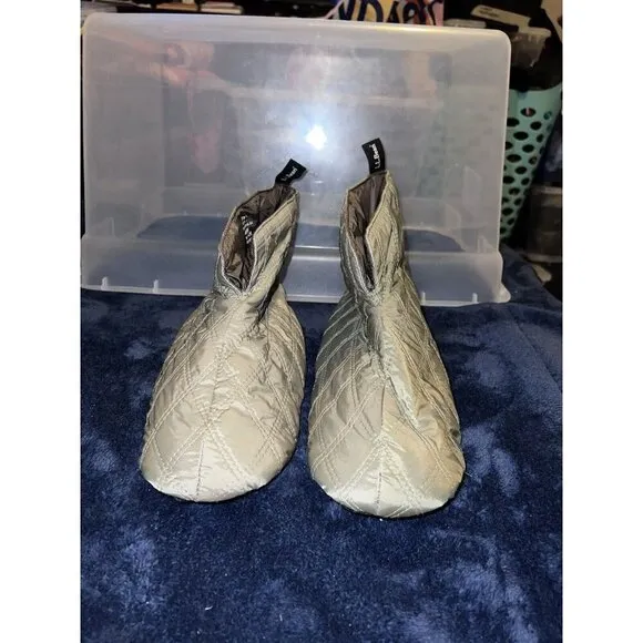 LL BEAN Quilted Bootie Slippers Pull On Mens Sz XL/ 12-13