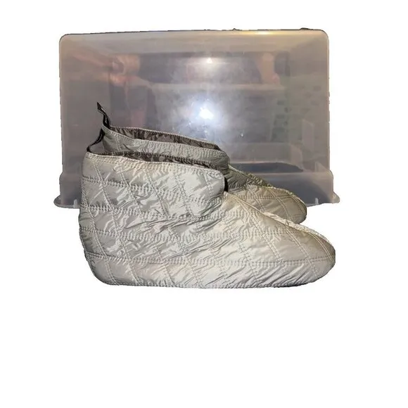 LL BEAN Quilted Bootie Slippers Pull On Mens Sz XL/ 12-13