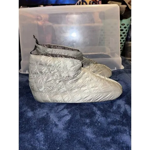 LL BEAN Quilted Bootie Slippers Pull On Mens Sz XL/ 12-13