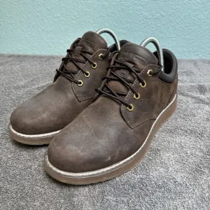 LL Bean Stonington Oxford Loafers Mens 7.5 Wide Brown Leather Plain Toe Shoes