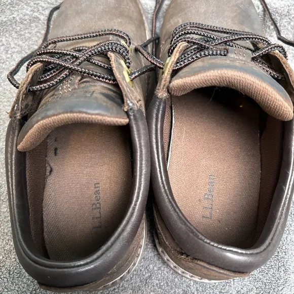LL Bean Stonington Oxford Loafers Mens 7.5 Wide Brown Leather Plain Toe Shoes