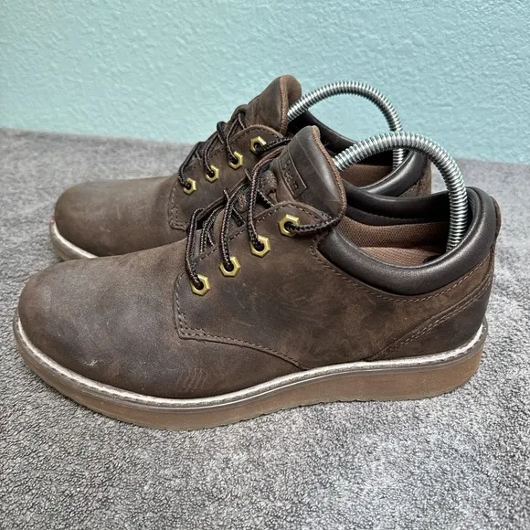 LL Bean Stonington Oxford Loafers Mens 7.5 Wide Brown Leather Plain Toe Shoes