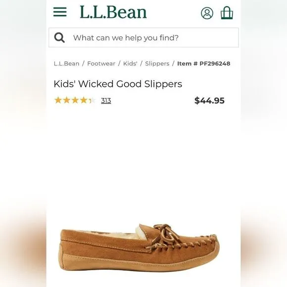 L.L.Bean Kids' Wicked Good Slippers