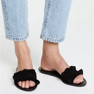 Loeffler Randall NEW NWOT Black Birdie Ruffle Slide Sandals