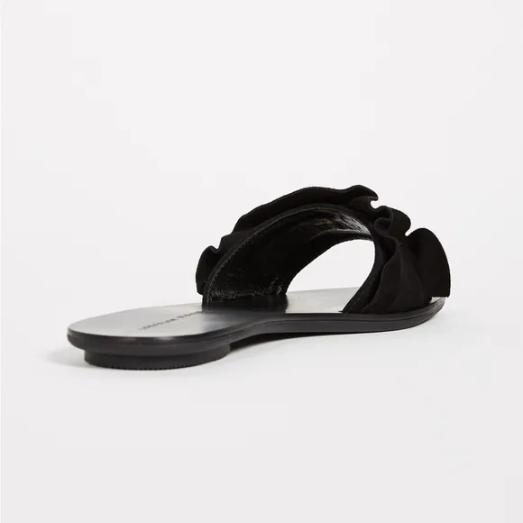 Loeffler Randall NEW NWOT Black Birdie Ruffle Slide Sandals