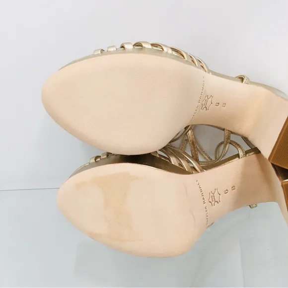 Loeffler Randall Rivka Champagne Heel Sandals Women’s Size 6 B
