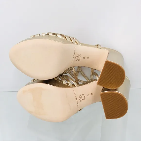 Loeffler Randall Rivka Champagne Heel Sandals Women’s Size 6 B