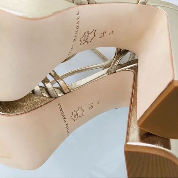 Loeffler Randall Rivka Champagne Heel Sandals Women’s Size 6.5 B