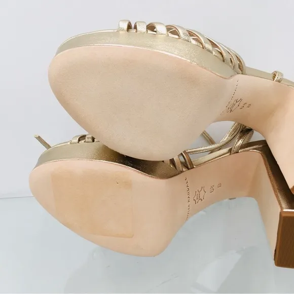 Loeffler Randall Rivka Champagne Heel Sandals Women’s Size 6.5 B